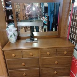Dresser And Mirror Hard Rock Maple