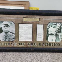 Babe Ruth Curse Of The Bambino Framed Yankees Red Socks