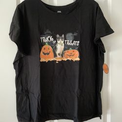 Halloween Cat T-shirt 2X