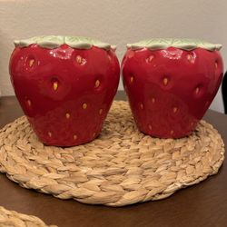 Novelty Ceramic Strawberry Vases