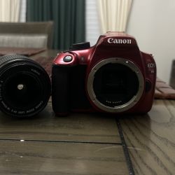 Canon Eos Rebel T5 Digital SLR Red Camera 18-55mm Lens Interchangeable 