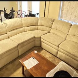 Berkline Shaped Recliner Sofa