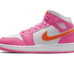 New Nike Air Jordan 1 Mid Pinksicle 6Y Or Women 7.5/8