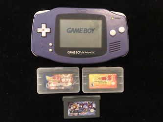 Nintendo Blue Gameboy Advance GBA Launch+3 Games(Legacy of Goku 1+2+Sigma Star)