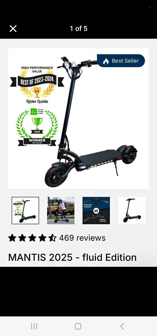 Brand New Mantis Fluid V2 E Scooter