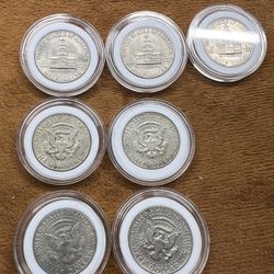 Silver Kennedy Half Dollar Lot Of 7