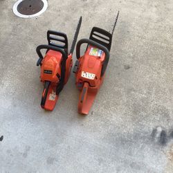 Two Chainsaw Husqvania And Echo   Husqvarna Need Primer Bulb Eco Is Starting A Rope Is Lock Not Need To Be Unlocked Both of them they’re ex ’re excell