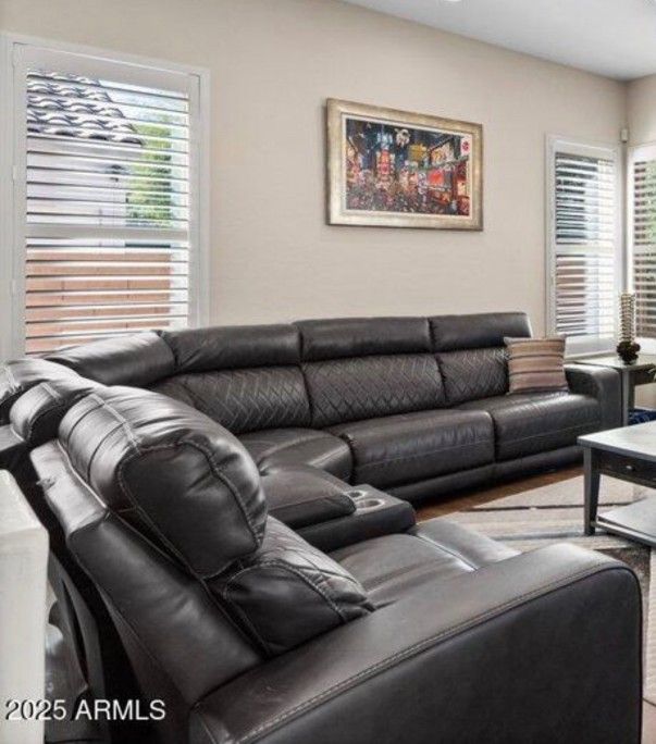 Leather Sectional Couch Power Recliner