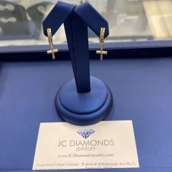 Earrings 1ok Gold Diamonds 