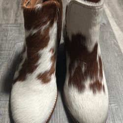 Cow Print Fur Boots