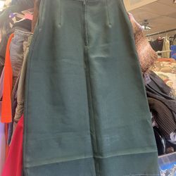 Vintage Forest Green Pencil Skirt