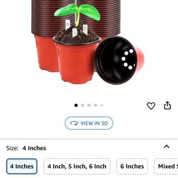  220 Pcs 4 Inch Plastic Plant Nursery Pots Seed Starting Pots Containers with 300 Labels for Succulent Seedling Cutting Transplanting