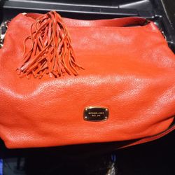 Michael Kors Tangerine Soft Leather Hobo Bag
