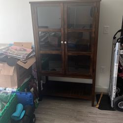 Glass Door Wood Cabinet 