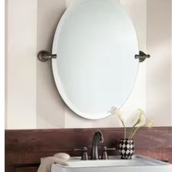 Frameless Pivoting Wall Mirror in Oil Rubbed Bronze