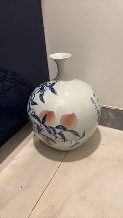 Chinese Porcelain Table Vase with Peach Design