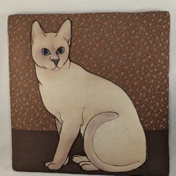 Siamese Quilted cat wall hanging 17"x17"