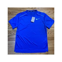 Nike Dri-FIT Miler Short Sleeve Running Training t-shirt Blue Men’s sz L NEW! 