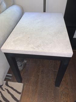 Crate & Barrel Parsons Travertine Side Table