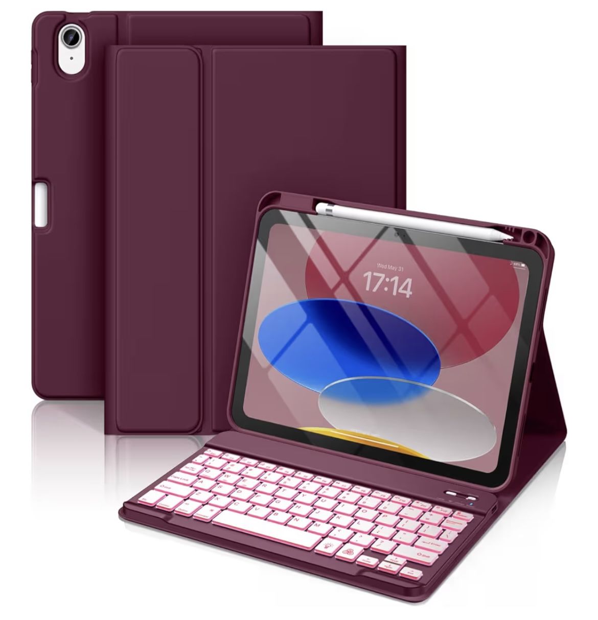 New iPad 11 Keyboard Case. Dark Cherry