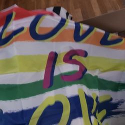 Gay Pride Flag 3X5 Ft Large Rainbow Flags Love is Love Sign for Outdoor Celebration Party Decoration Garden Flags Home Banner

