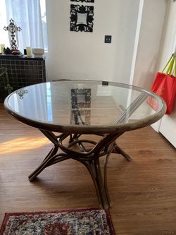 Wooden Table Rattan