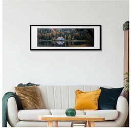 upsimples 12x36 Picture Frame, Wall Decor Long Poster Frames, Black 1 Pack 12 x 36 Frame, 10x30 Frame with Mat for Gallery Wall, Family, Baby, Dog, D