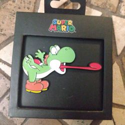 Brand New Super Mario Yoshi Label Pin In Box Unopened