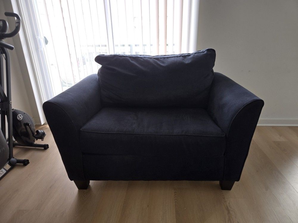 Blue Oversized Chair And Love Seat