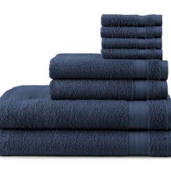8 Pcs Towel Set (see Last Pic For Sizes) cotton 100%  Blue and grey available 