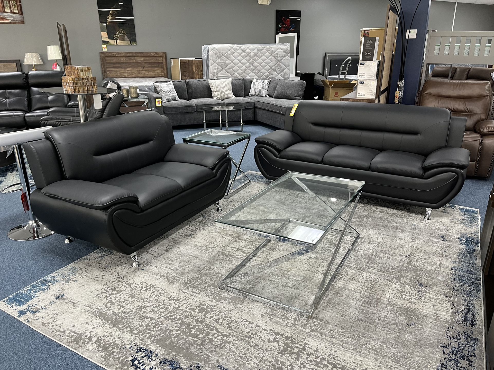 Black Sofa And Loveseat