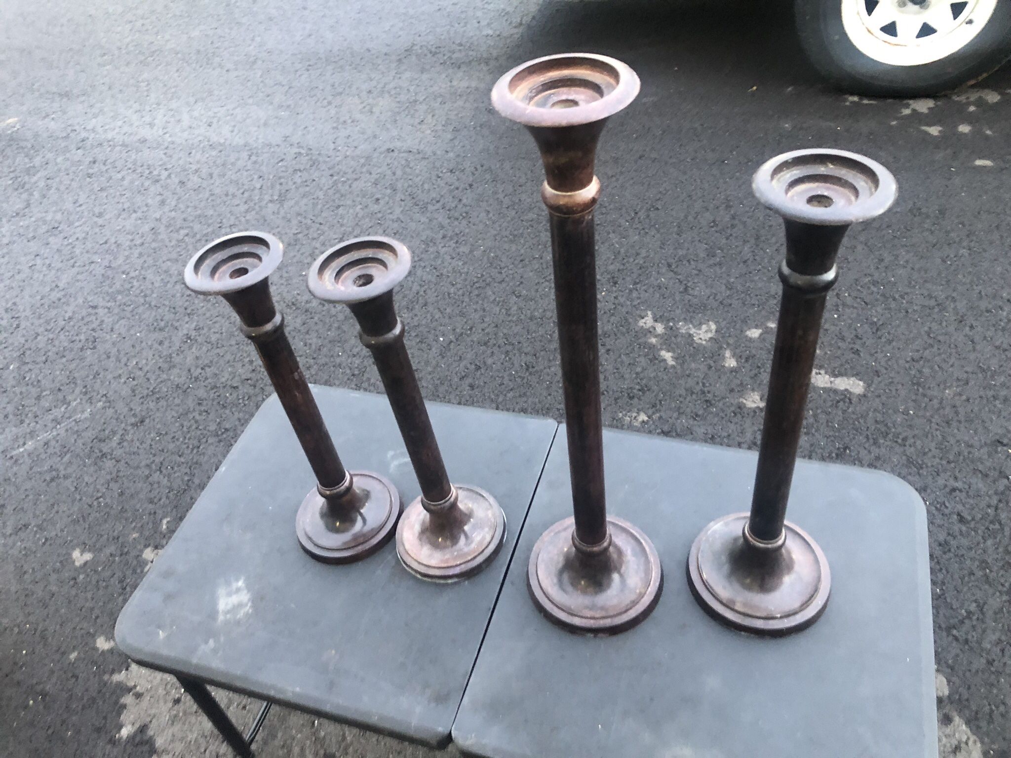 4 Brass Candle Holders