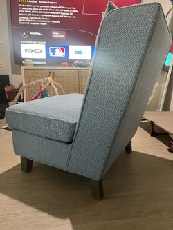Blue High-Back Accent Chair