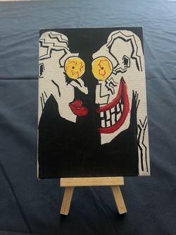 Original Desk Art Mini Painting with Easel