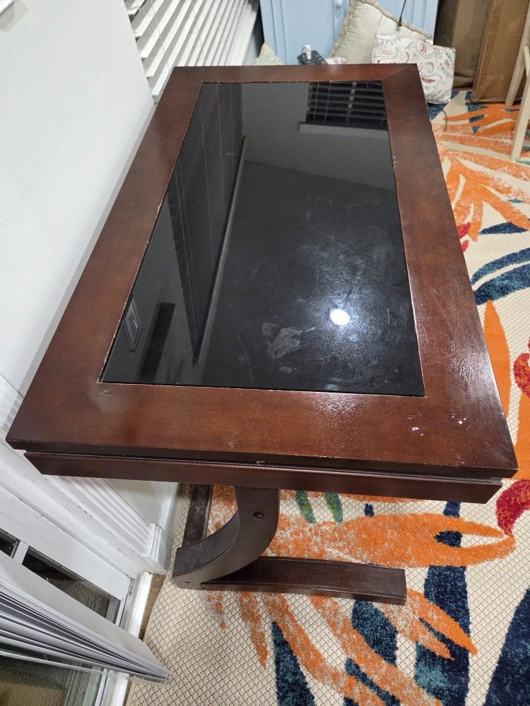 Office Table Wood and Glass Desk Table