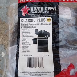 Rain Coat / Jacket With Reflective Stripes.