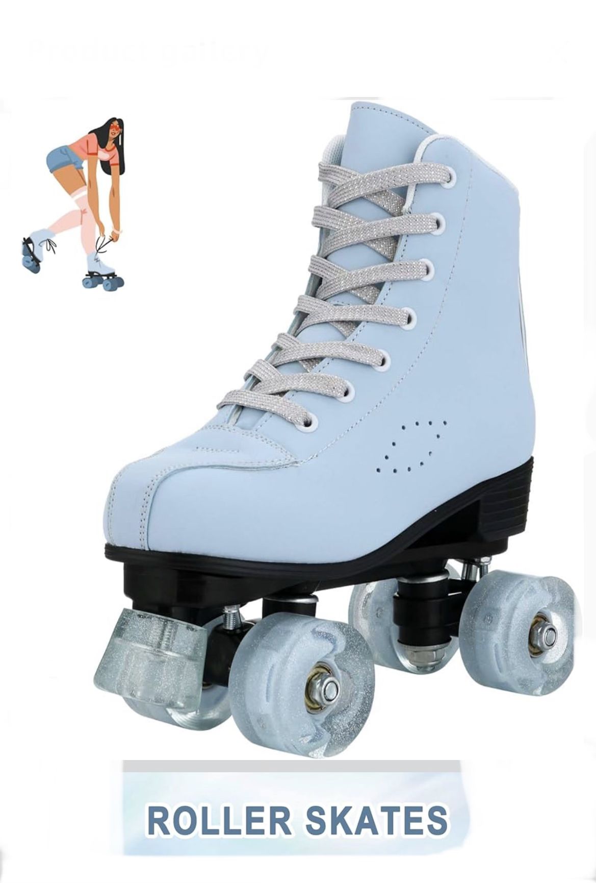 jessie Roller Skates for Women, Frosted Roller Skates Adjustable Holographic Women Roller Skates Speed Skates for Women Reg. Retail $59.99