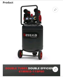 14 Gallon Ultra Quiet Air Compressor with 2 Quick Couplers 2HP 8.75 CFM