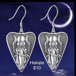 Hekate Earrings Moon Goddess 