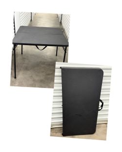 Black Folding Table with Carry Strap