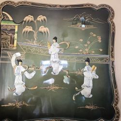 Vintage Asian Mother Of Pearl Artwork