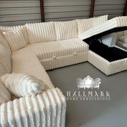 New Fluffy Pullout Storage Sectional Couch