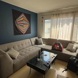 Free Tweed sectional couch must pick up 3/8