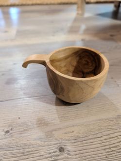 Hand-Carved Wooden mug with Handle