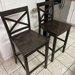 Two Dark Brown- Bar Stool Chairs -Local pickup