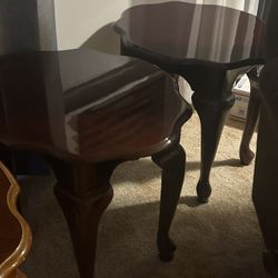 2 solid cherry wood side tables-like new. 