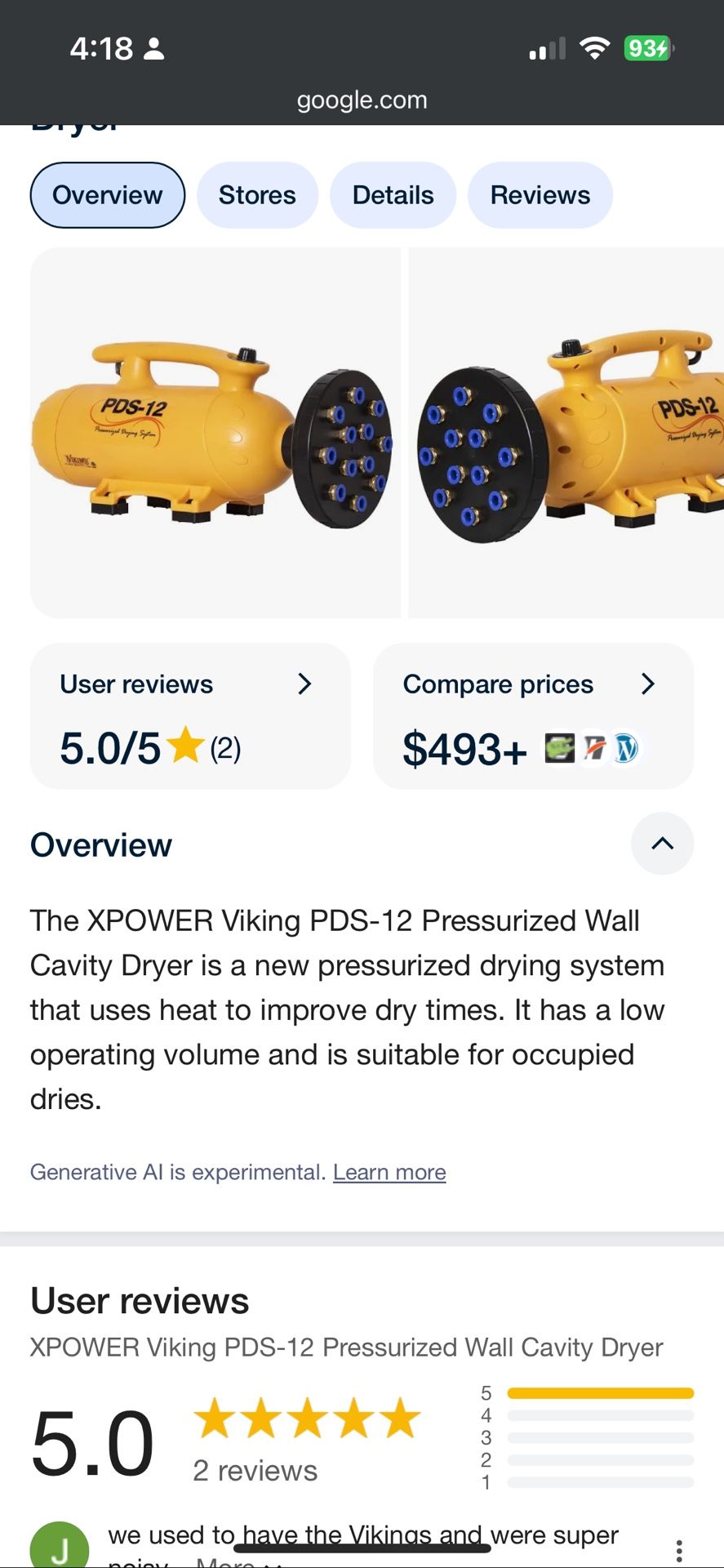 Viking PDS-12 Pressurized Wall Cavity Dryer