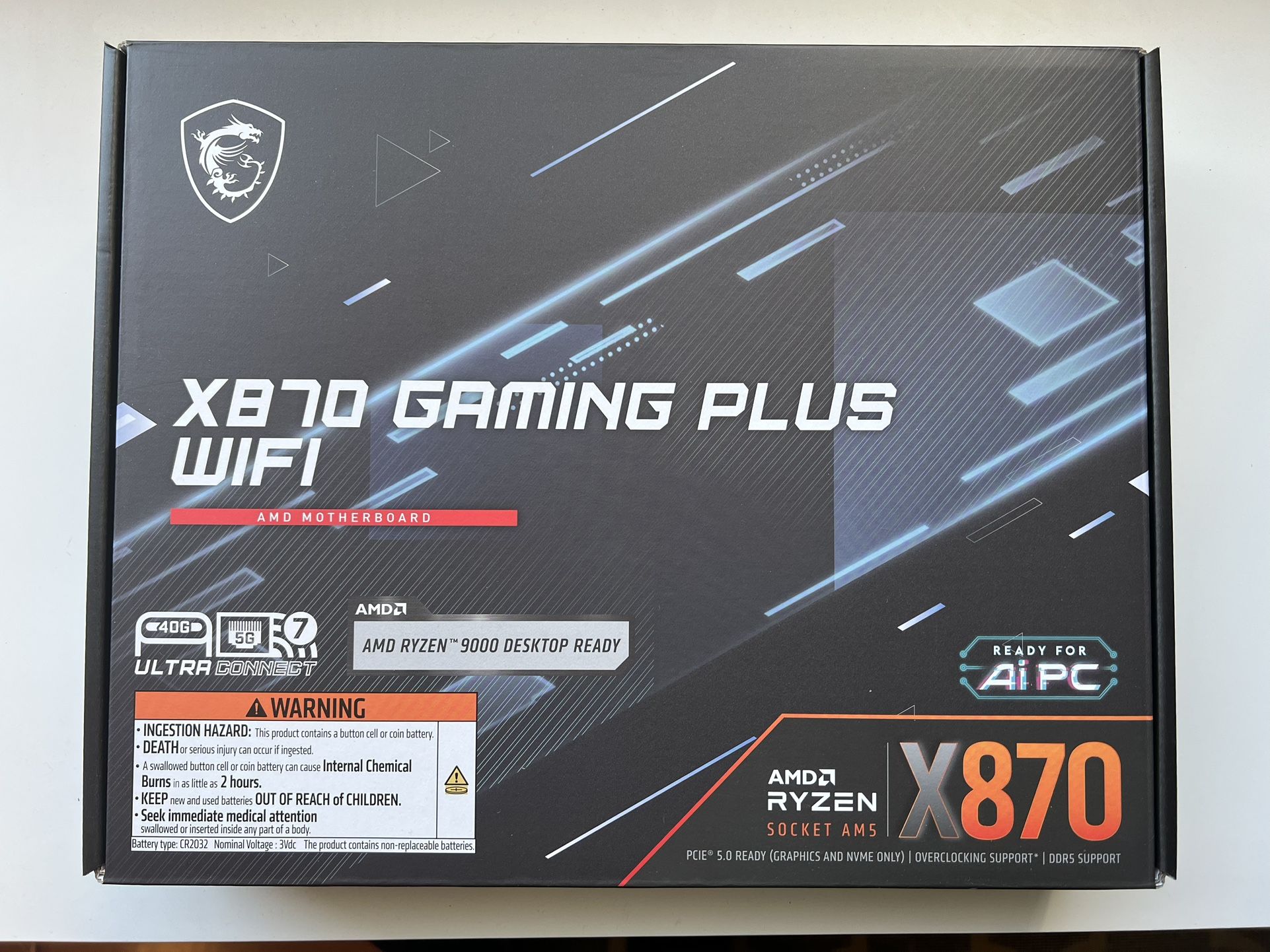MSI X870 GAMING PLUS WIFI AM5 AMD X870 ATX Motherboard