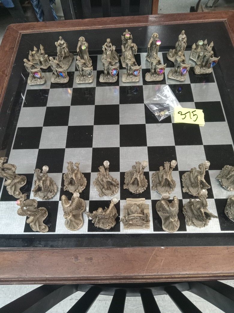 "Fantasy Of The Crystal " Pewter Chess Set 