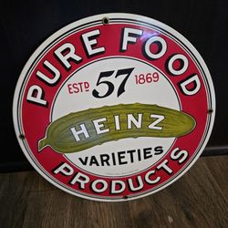 Vintage Heinez Porcelain Enamel Pure Food Products 